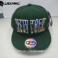 Topi datar hiphop snapback abu-abu bordir 3D